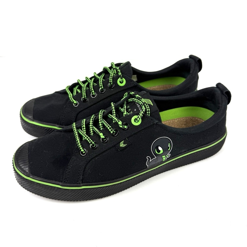 Cariuma OCA Low Shoes Mens Size 9.5 Black Razer Sneki Snek Gaming Sneaker - Picture 2 of 9